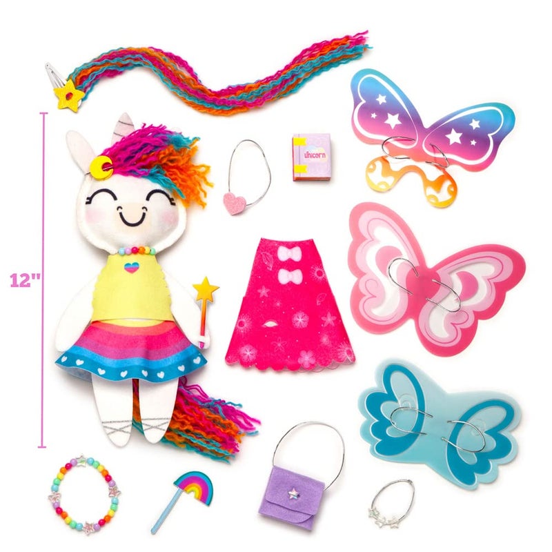 Craft Tastic Craft-tastic -Make a Unicorn Friend Craft Kit - Learn to Make Easy-to-Sew Stuffie with Clothes & Accessories - Ages 4+ - Image 5